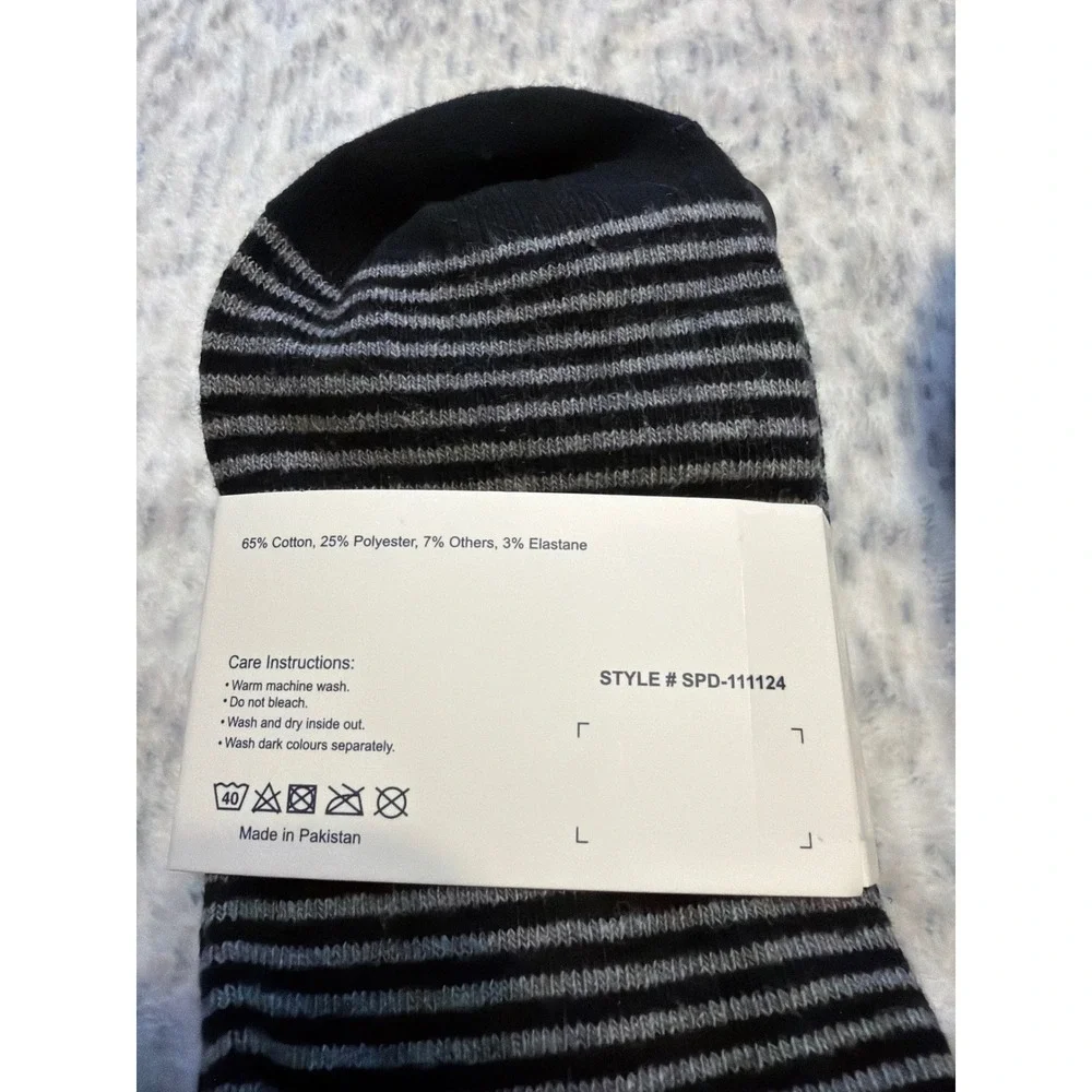 Yacht & Smith Womens‎ 3 Pair Pack Ankle Socks Black Grey Stripe Size 9 11